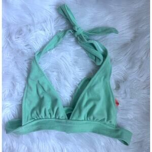 Juicy Couture Y2K Vintage Terry Cloth Triangle Bikini Top Green Small